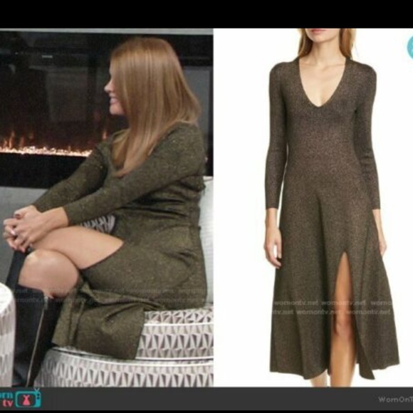 Nwt Alc Serafina Metallic Knit Midi 